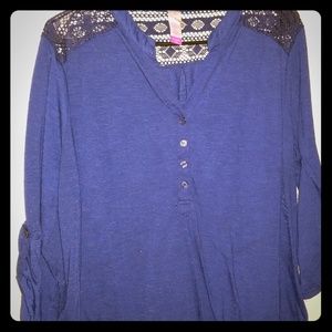 3/4 sleeve navy top